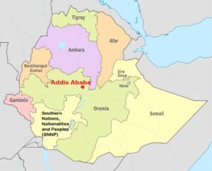 خريطة أثيوبيا 